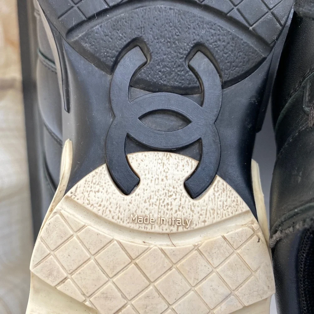 Chanel white black rubber shoes fashion sneakers 36-6 Italy - Picture 10 of 10